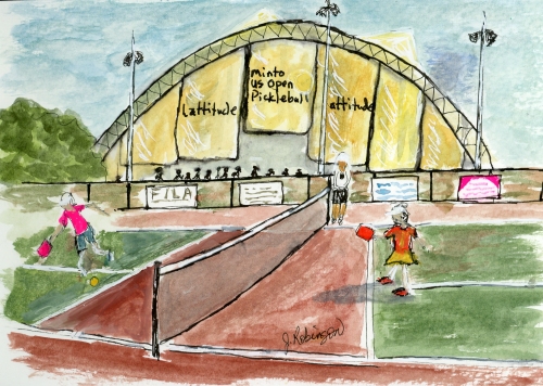Urban Sketch - Watching a game at the Pickleball Capitol of the World